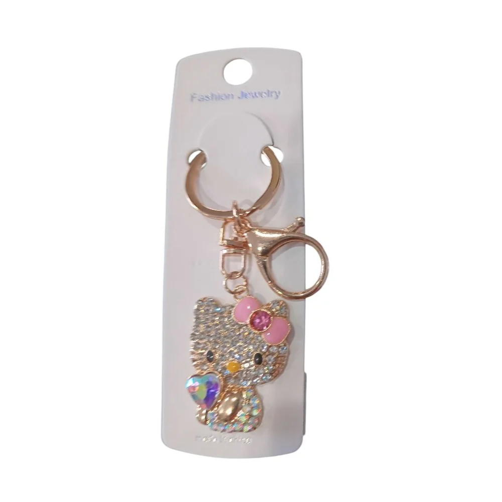 Hello Kitty Character Keychain Purse Charm NWT in Iridescent